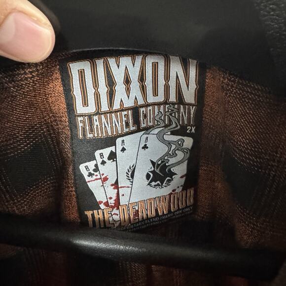 Dixxon The Deadwood Flannel Signature D Tech Burnt Orange Black Plaid Shirt 2XL - Picture 6 of 8